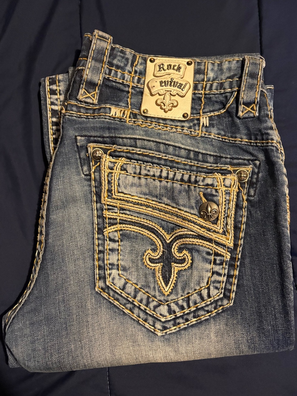 Men’s Rock Revival Bootcut Jeans Size 34x32